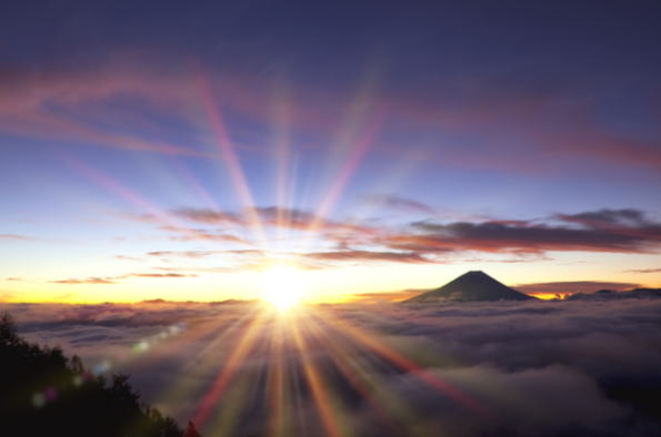 Mt.Fuji and a sea of clouds