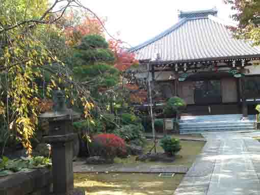 the main hall of Eifukuji in fall