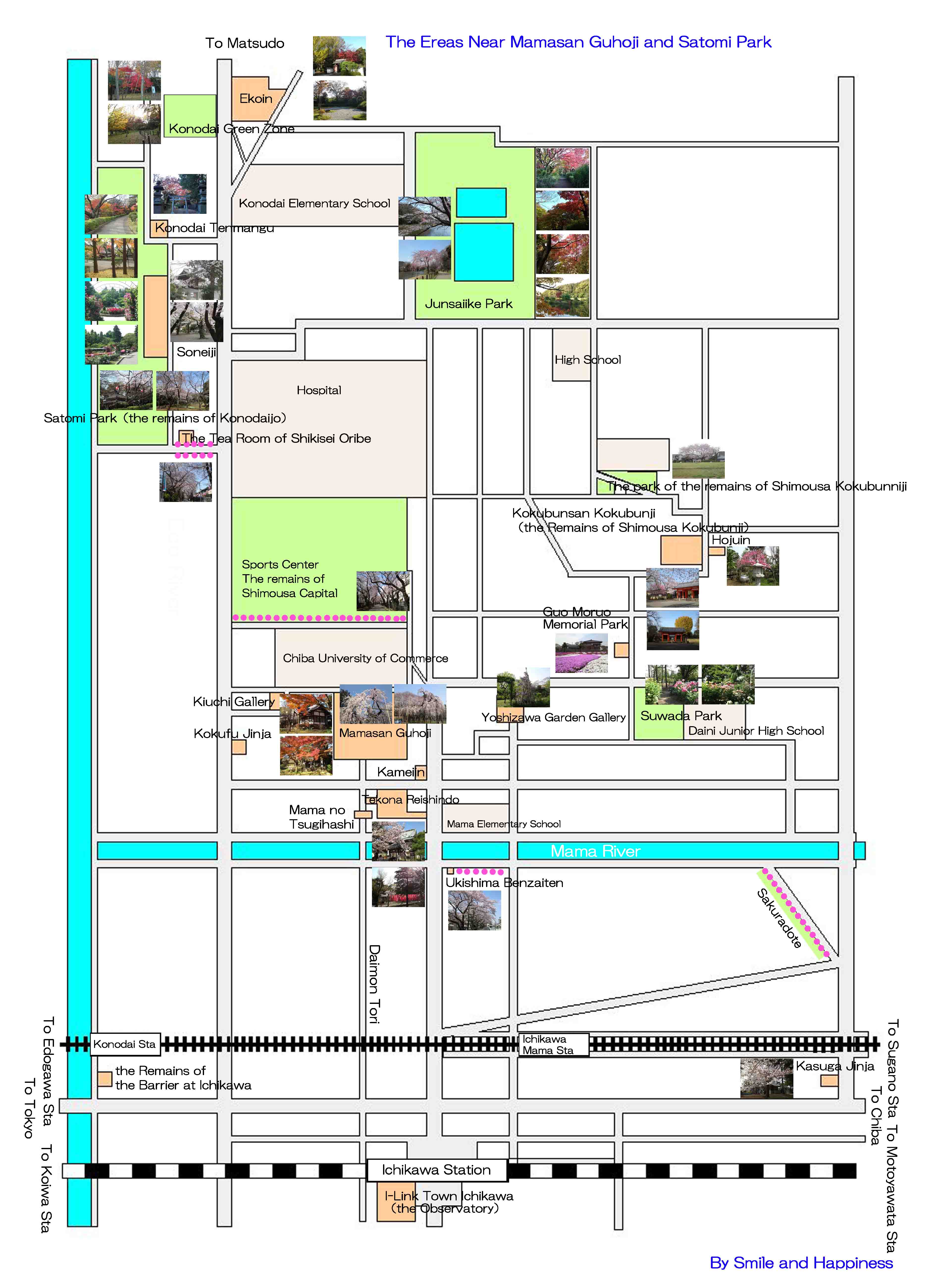 the map of Kokubunsan Kokubunji