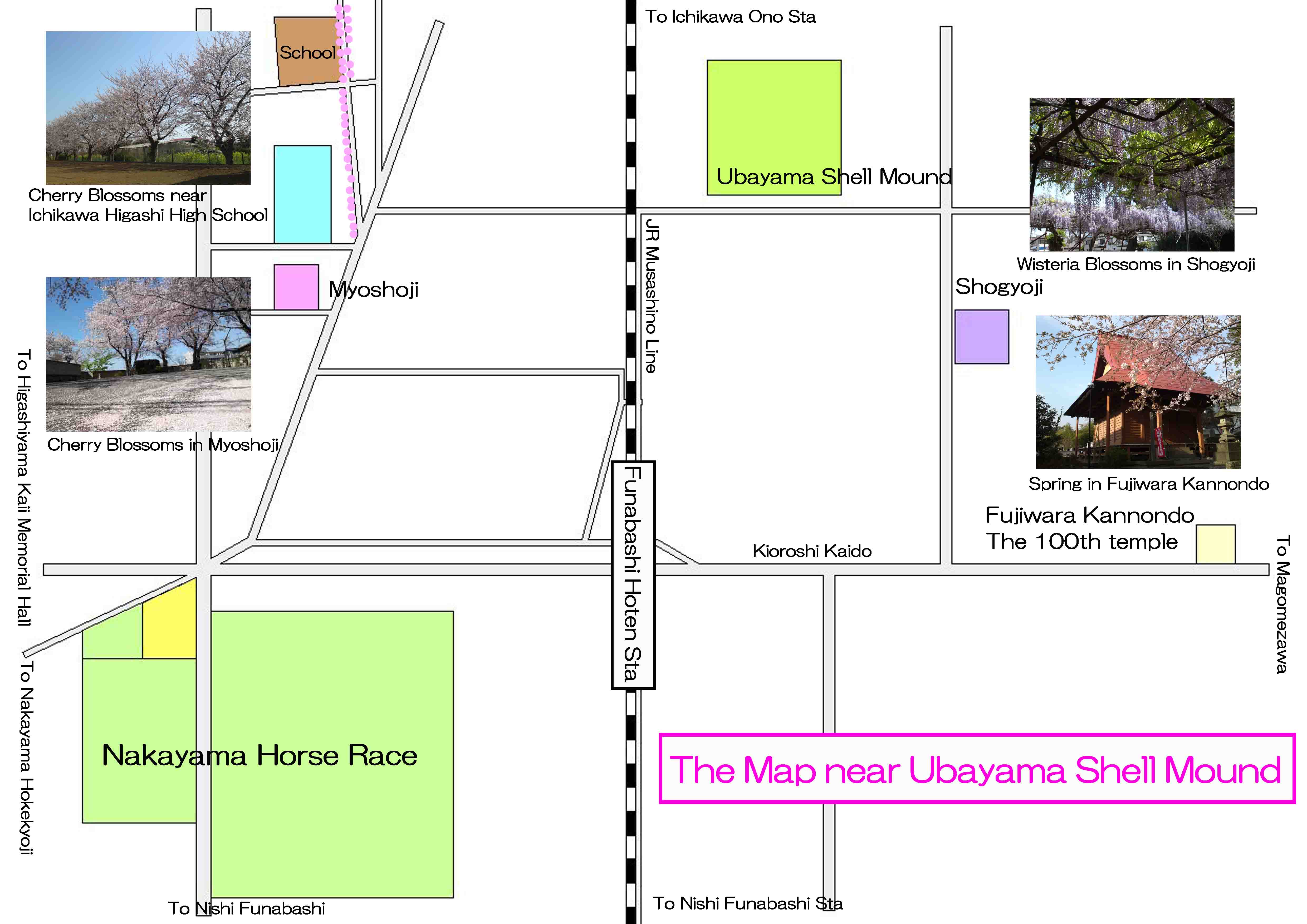 the map near Ubayama Shell Mound