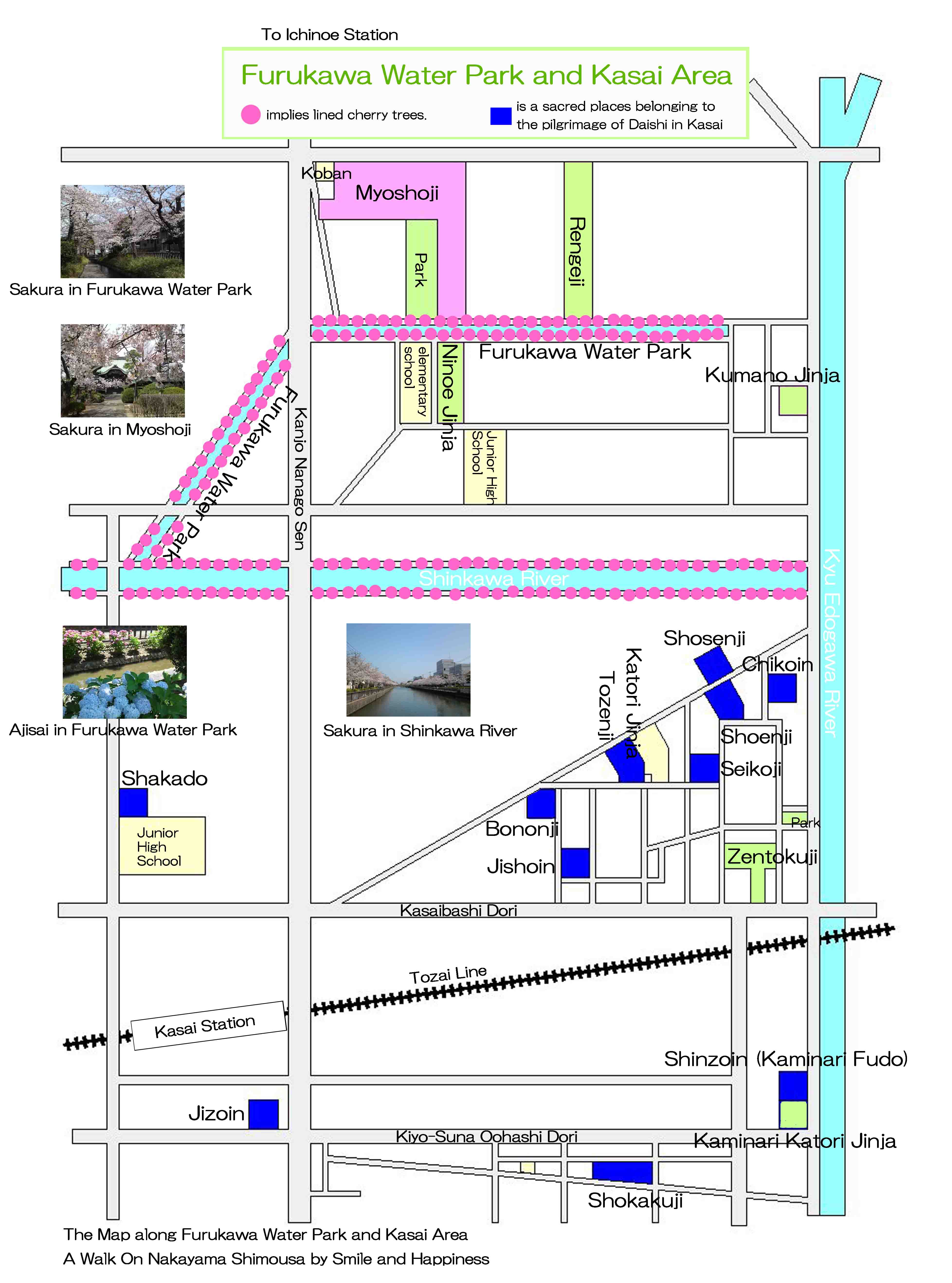 the map along Furukawa Water Park