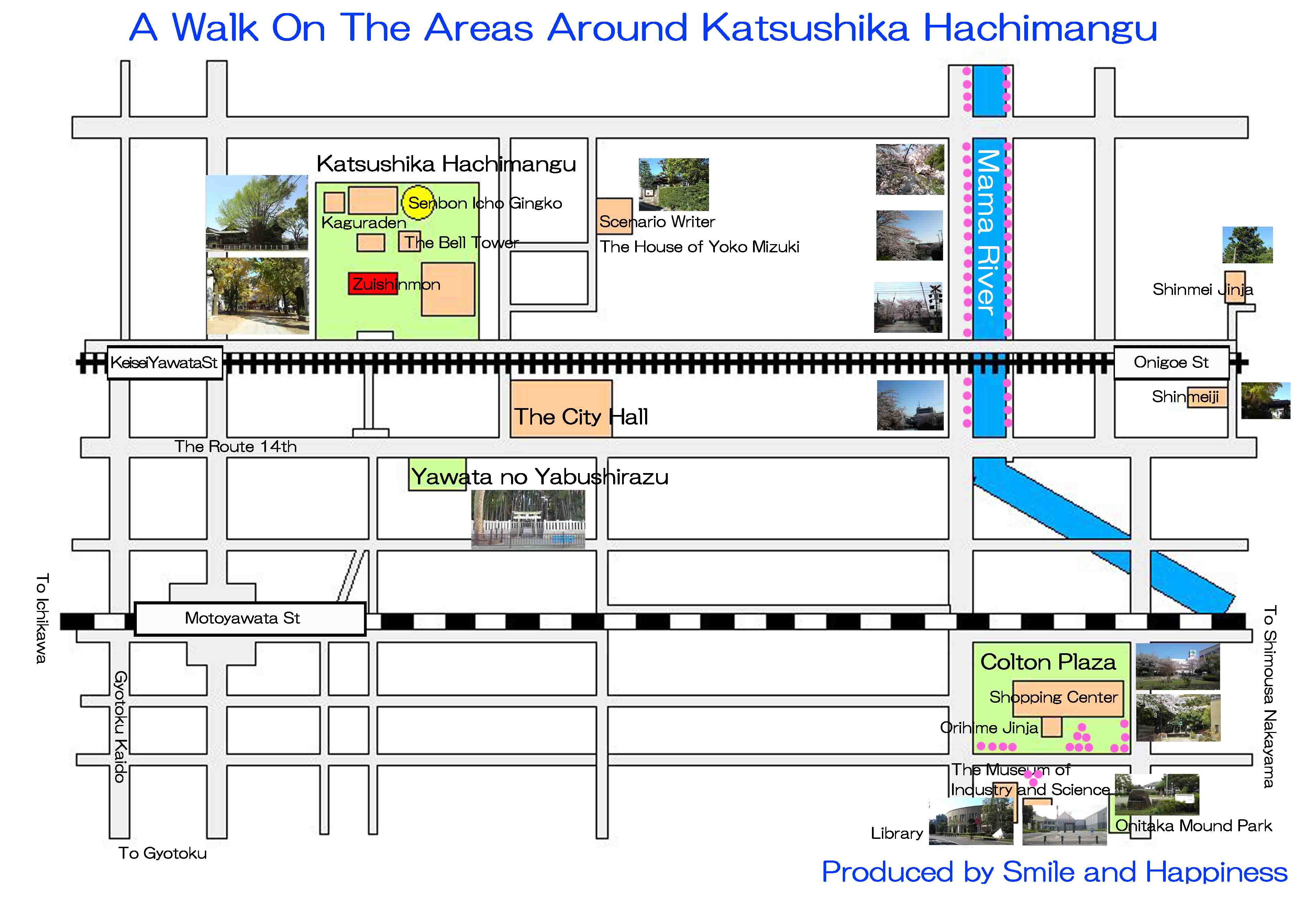 the map to Katsushika Hachimangu