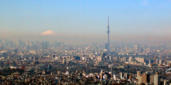 Mt. Fuji in the morning sky