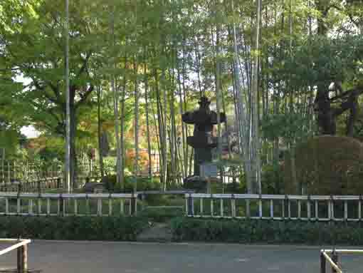 平成庭園竹林の石灯籠