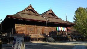 twin hip-and-gable roof structure