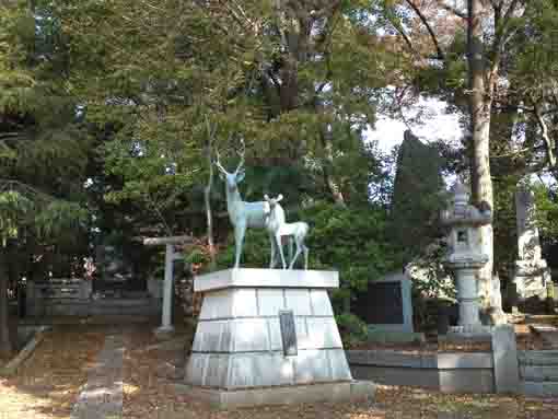 鹿島神社の鹿の像