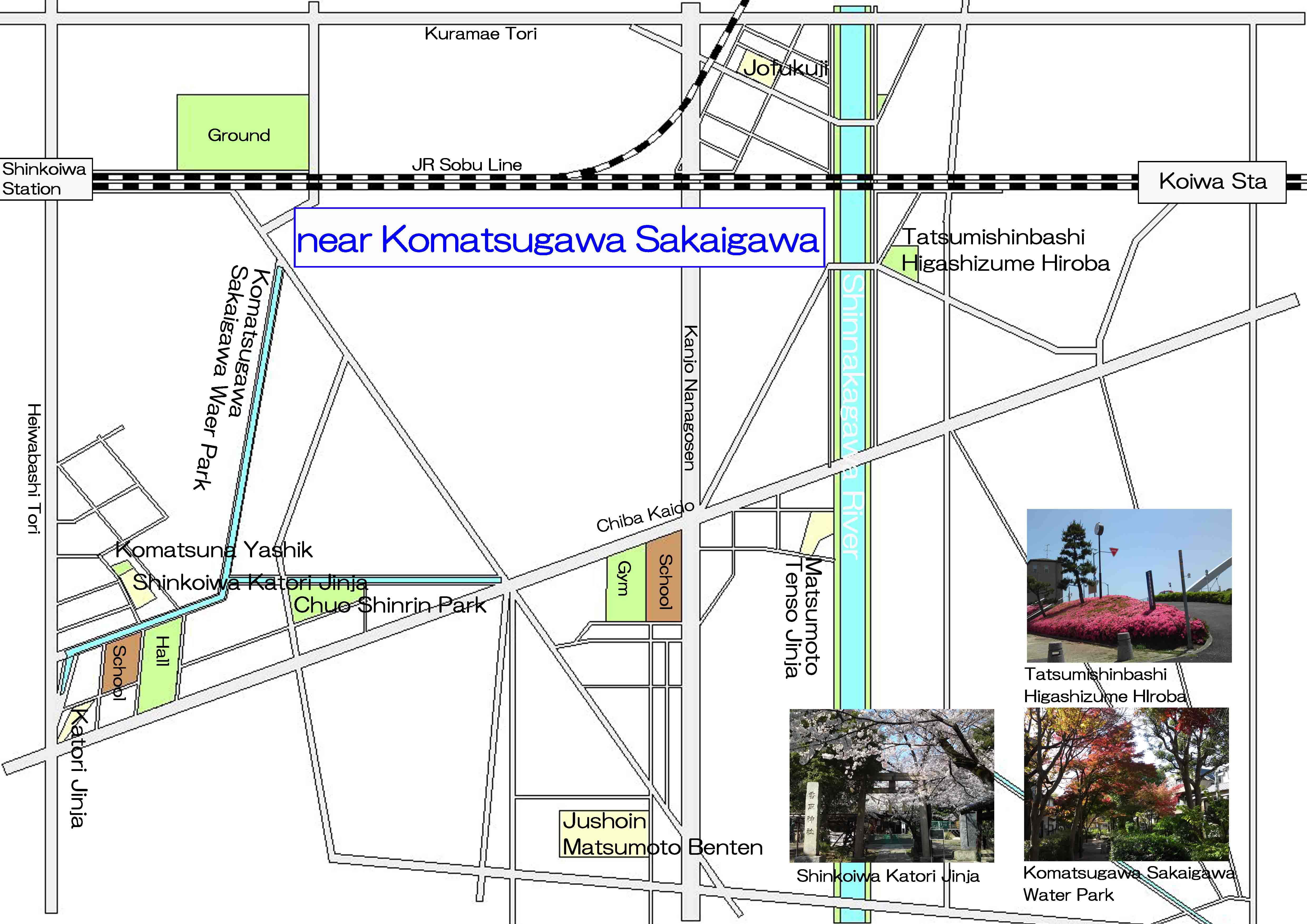 the map near Komatsugawa Water Park