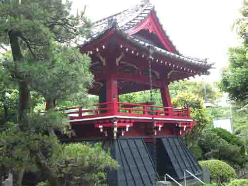 the bell tower in Myoshoji Temple