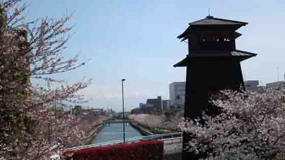 A fire lookout on Shinkawa River