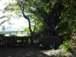 the stone monument of the ferry at Yagiri